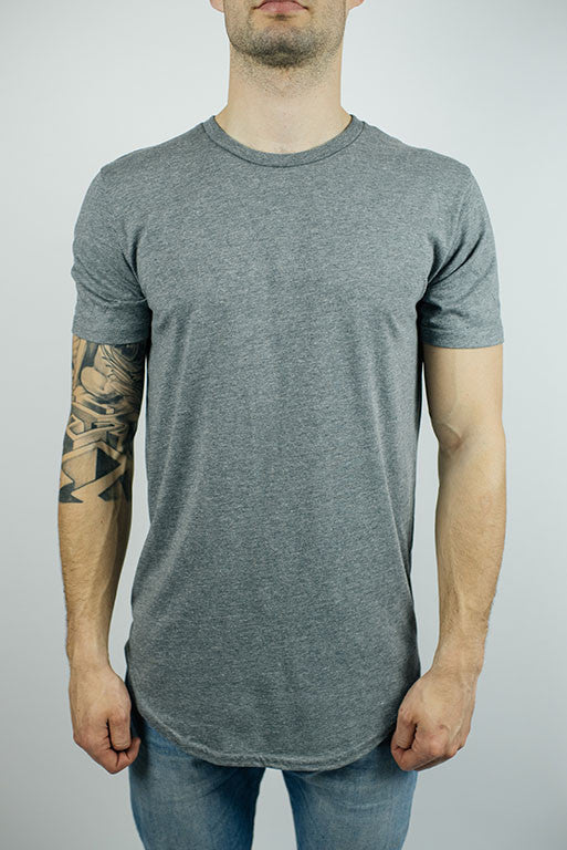 The Glacier Curved Hem T-shirt in Grey