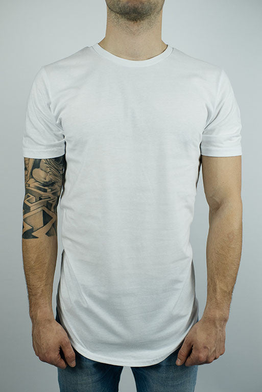 The Glacier Curved Hem T-shirt in White