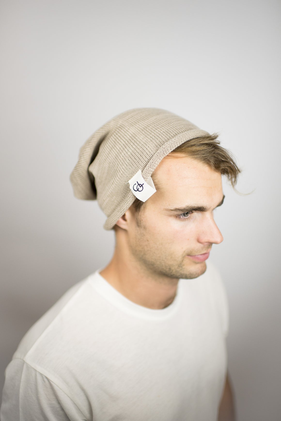 The Over-sized Slouch Beanie in Beige