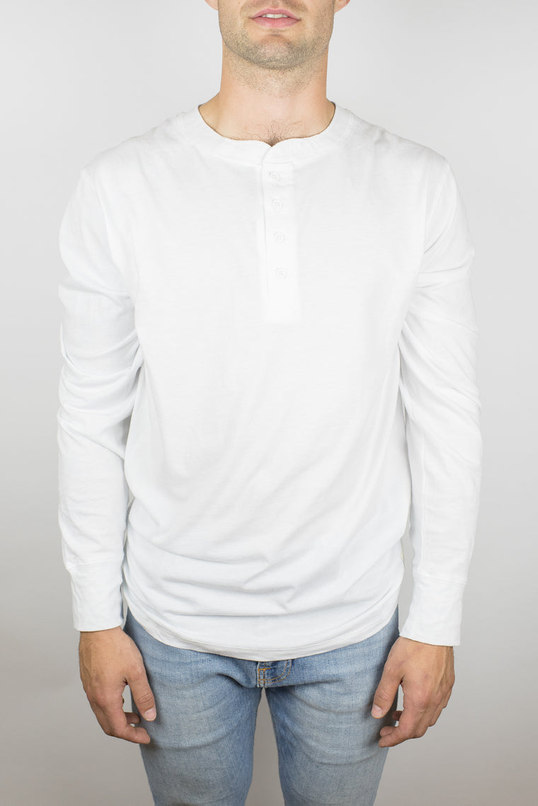 The Ignition Long Sleeve Henley in White
