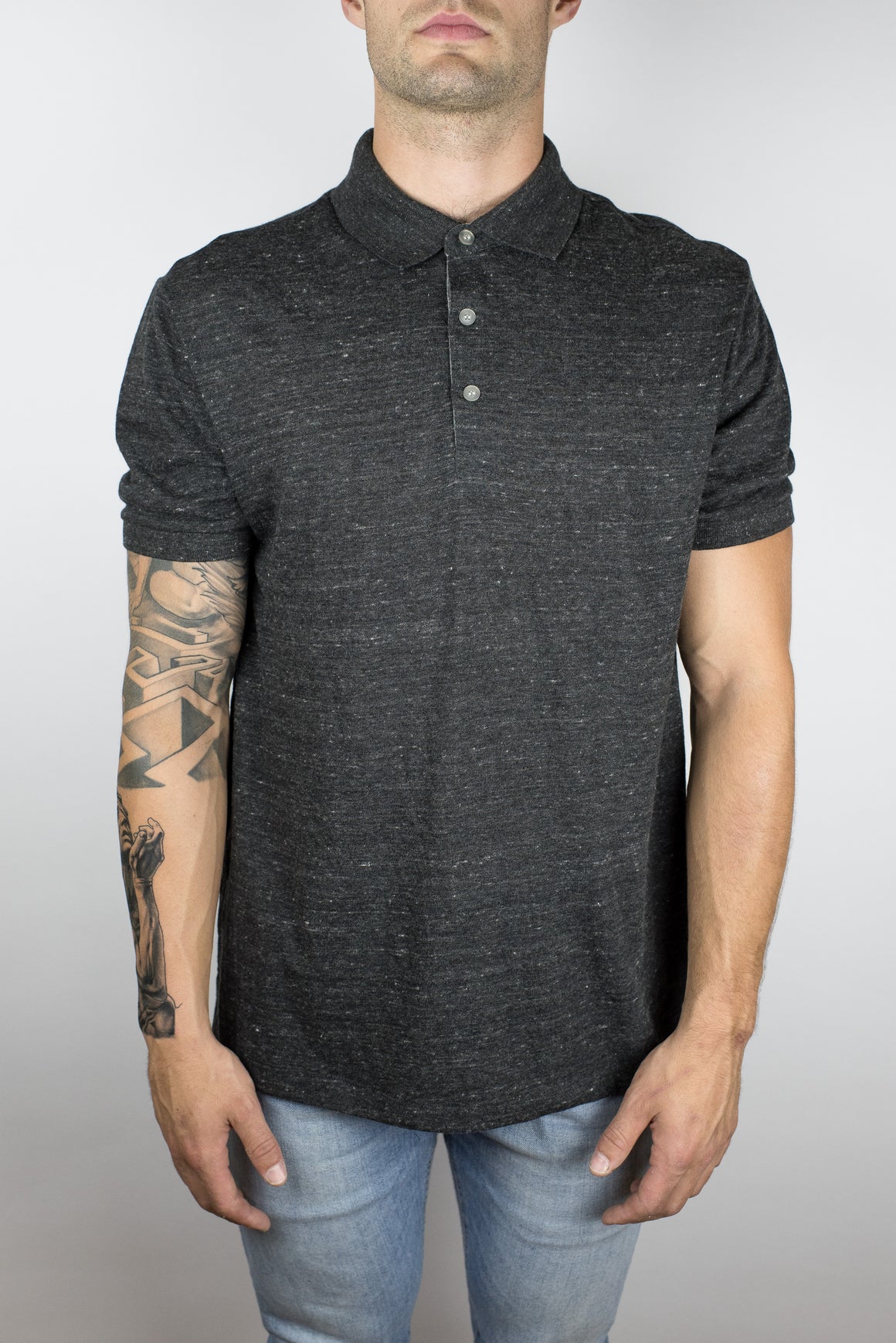 The Bonfire Polo in Heather Charcoal